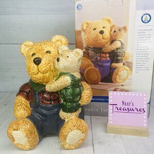 Home Trends Homespun Holiday Coll BEAR Anthropomorphic Ceramic Cookie Jar NEW